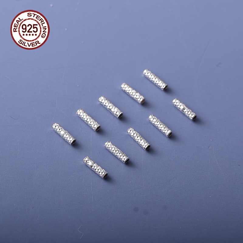 30pcs Hypoallergenic S925 Sterling Silver Micro Slim Tube Beads